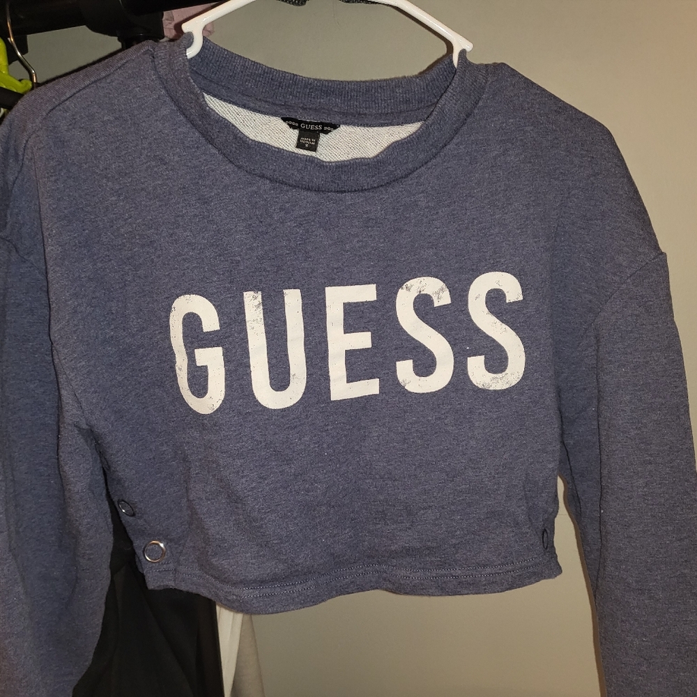 Guess blue crop sweater